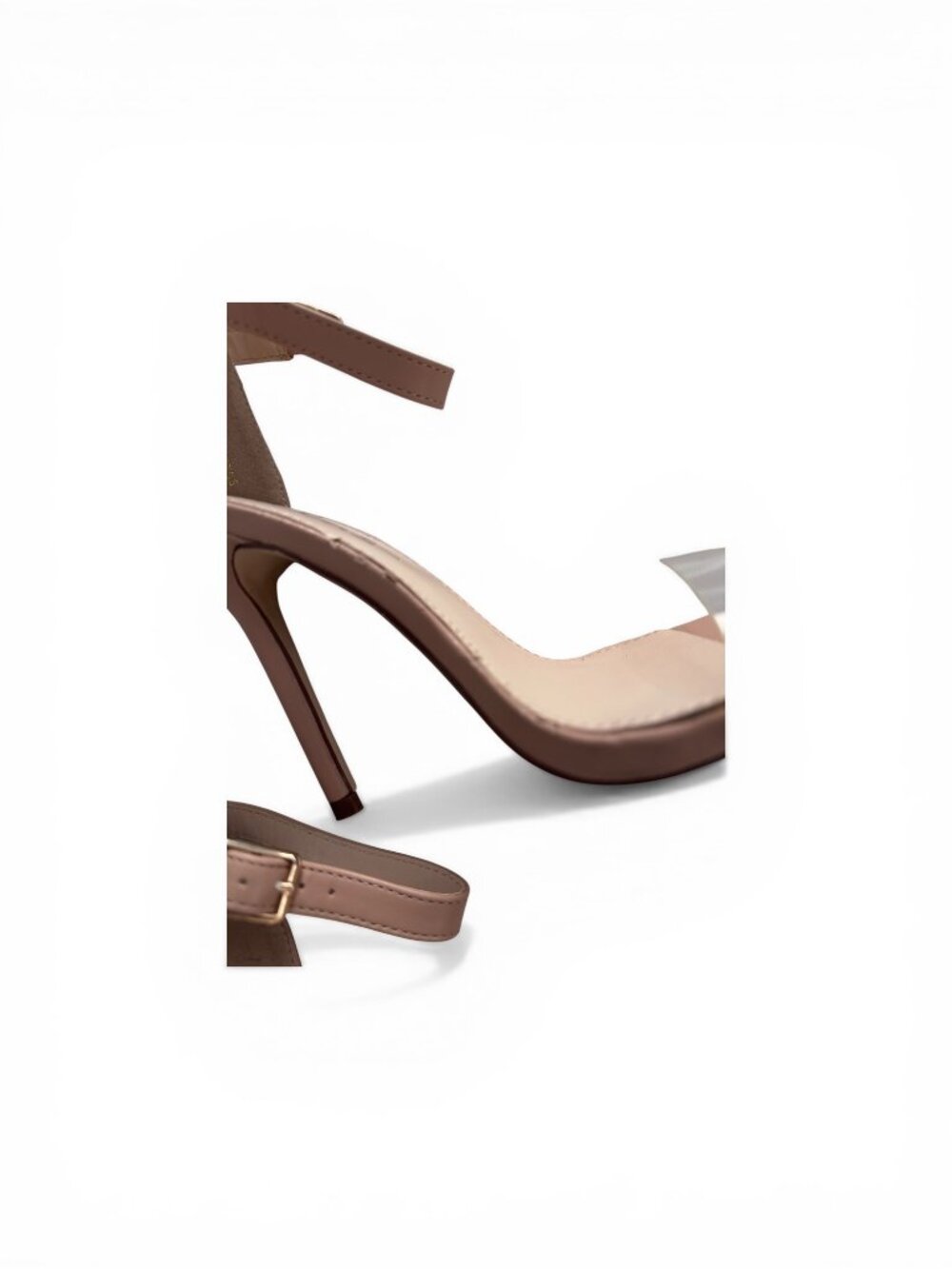 Lulus Nude Clear Strap Stiletto Heels - Picture 6 of 7